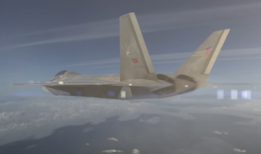 Aspecto del futuro caza turco del programa TF-X. Foto: TAI  Youtube