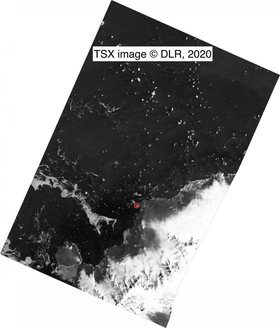 El uso de tecnología satelital permite visualizar hielo marino e identificar potenciales peligros a la navegación. Foto: Armada de Chile