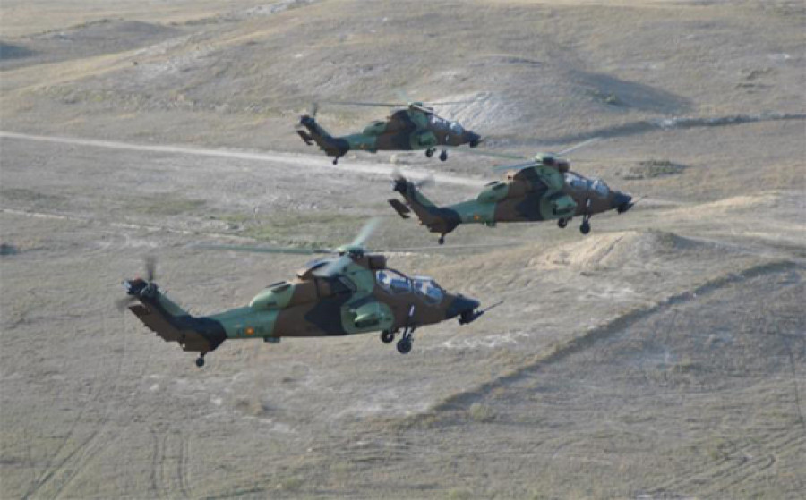 Helicópteros de ataque Tigre en San Gregorio. Foto: Ejército de Tierra