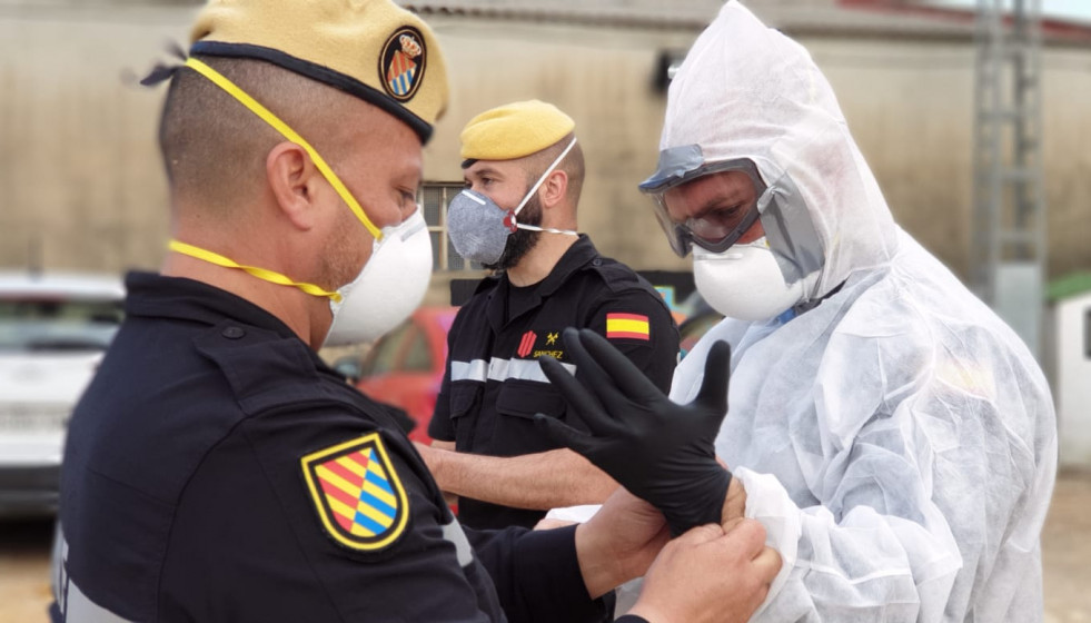 Tareas de desinfección en el marco de la Operación Balmis. Foto: Ministerio de Defensa