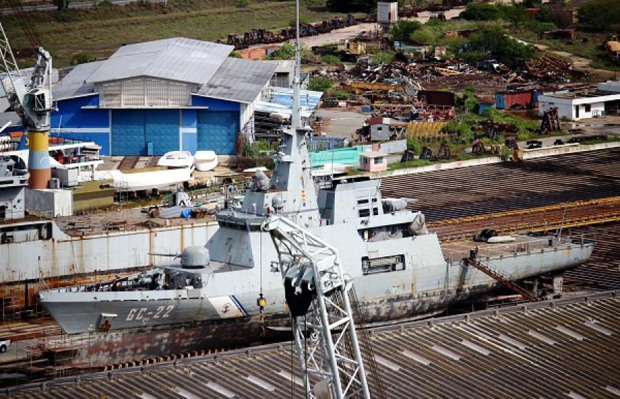Vista del Yavire GC-22 varado en el astillero de Puerto Cabello. Foto: Dianca