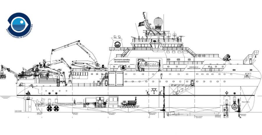 Boceto del nuevo buque oceanográfico. Foto: IEO