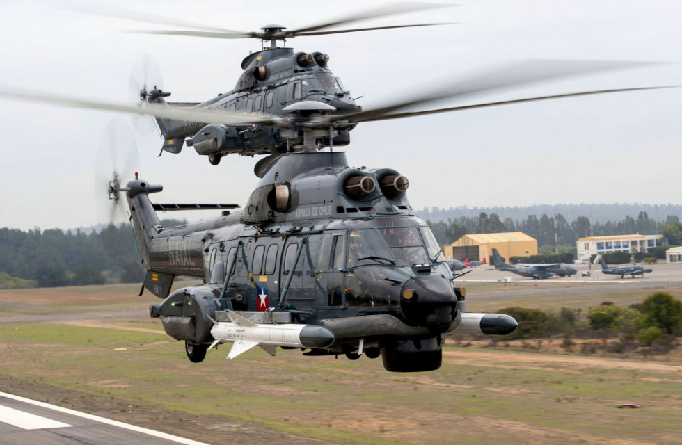 Heliópteros de ataque Airbus AS332F1 de la Aviación Naval de Chile. Foto: Cristóbal Soto  Vortexx