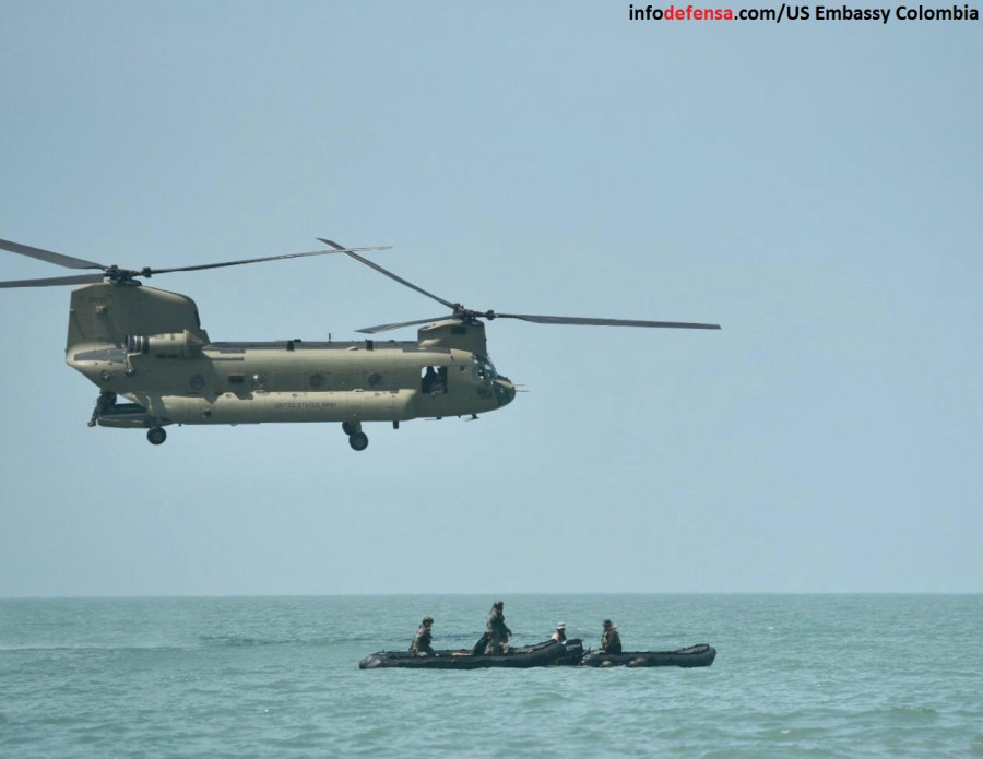 Helicóptero Chinook estadounidense. Foto: US Embassy Colombia