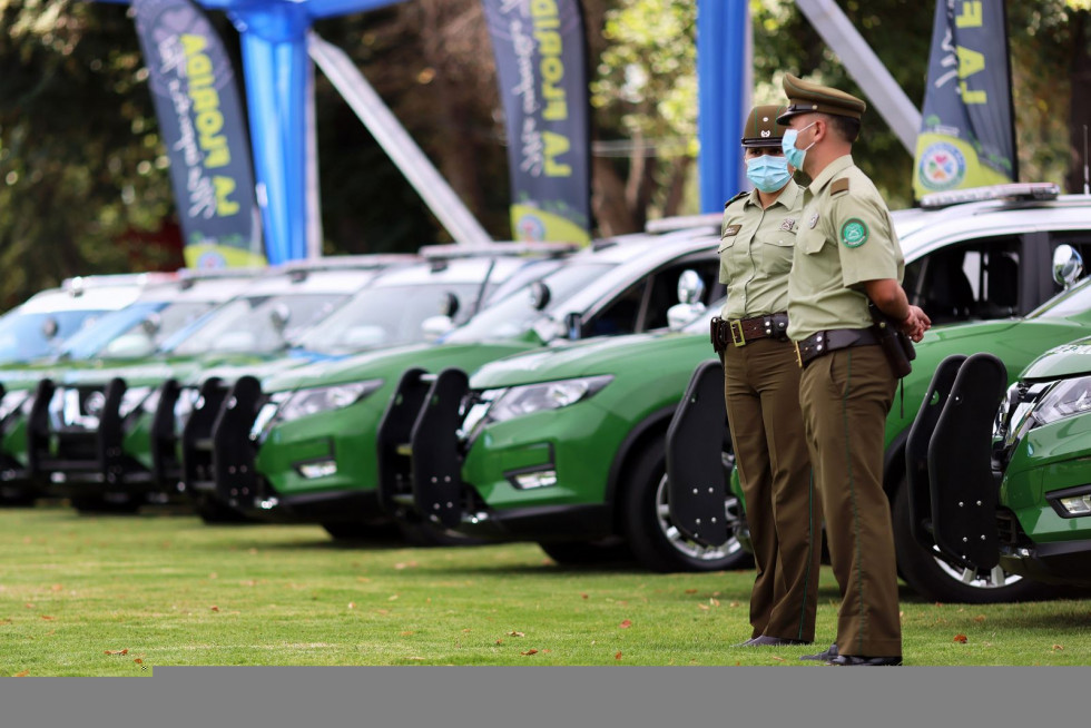 Ceremonia de entrega de las nuevas SUV a la 61ª Comisaría de La Florida. Foto: Ministerio del Interior y Seguridad Pública de Chile