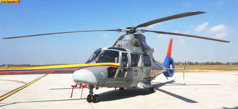 Helicóptero Dauphin de la Aviación Naval colombiana. Foto: Infodefensa.com