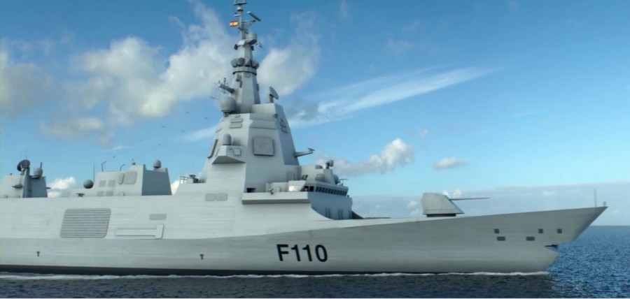 Recreación digital de la fragata F-110. Foto: Navantia