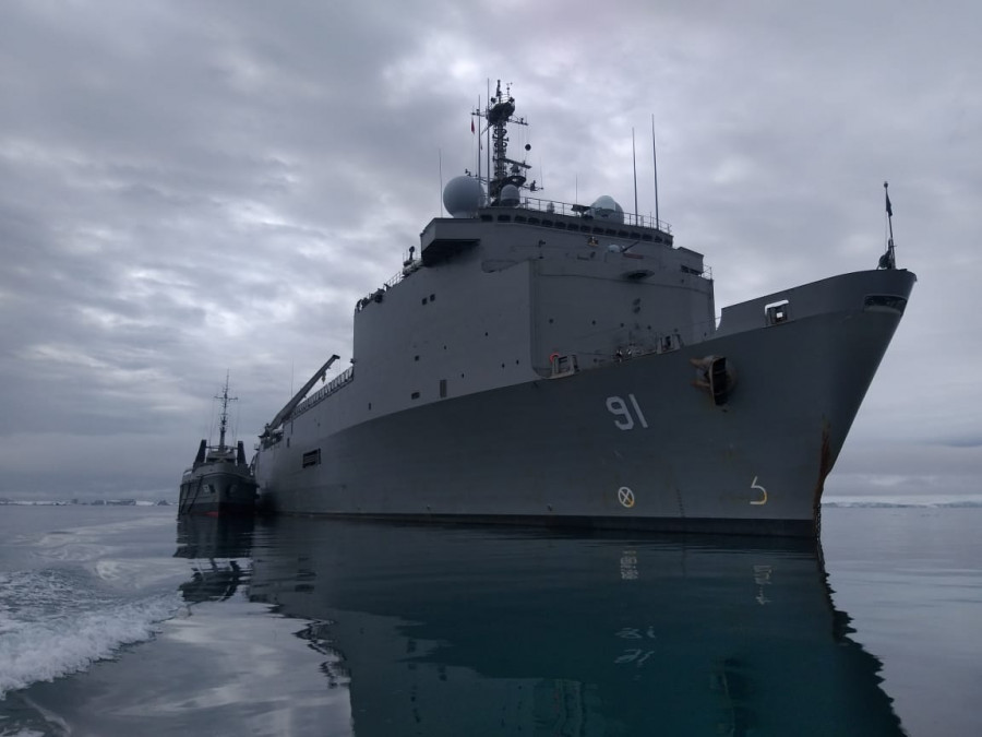 El LSDH-91 Sargento Aldea ha operado una semana en la zona de búsqueda del Hercules. Foto: Armada de Chile