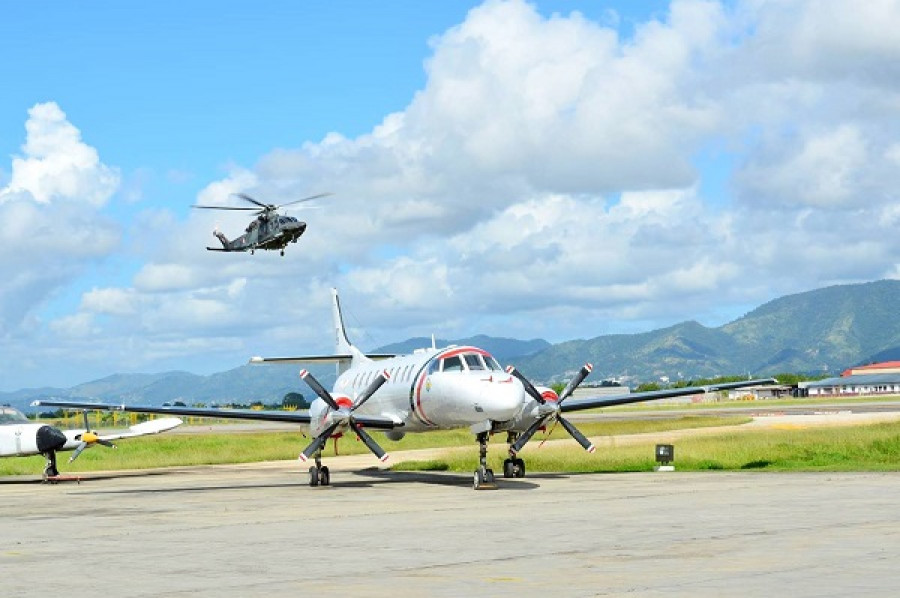 Avión de vigilancia marítima C-26 Metro estacionado en la base aérea de Piarco. Foto: Trinidad & Tobago Air Guard.