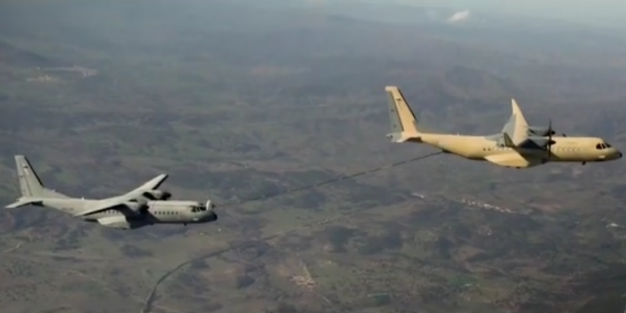 Pruebas con el kit de reabastecimiento. Foto: Ejército del Aire