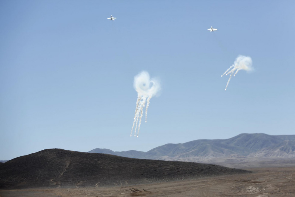 Aviones F-16 en ejercicio de guiado terminal en Southern Star 2018. Foto: Ministerio de Defensa Nacional