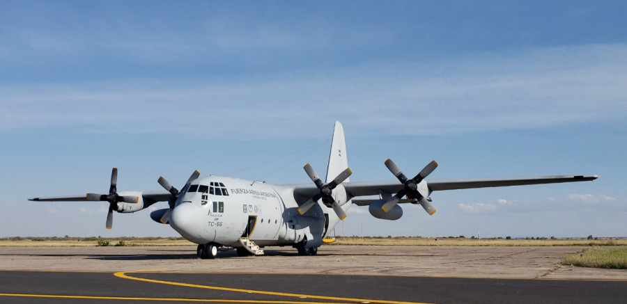 El Hércules C-130 modernizado por Fadea. Foto: Ministerio de Defensa.
