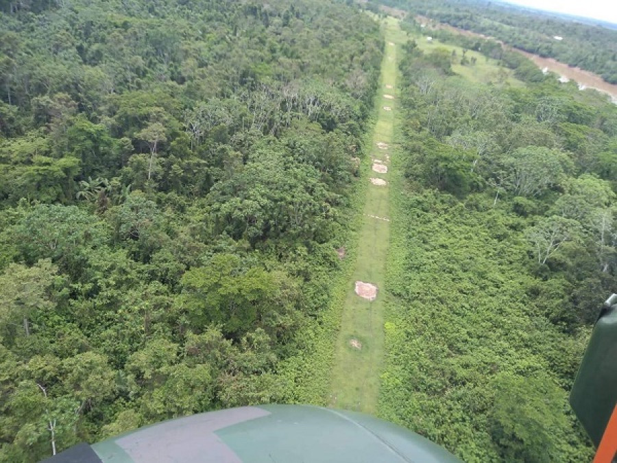 Una de las cuatro pistas de aterrizaje clandestinas destruidas en Huánuco. Foto: Ministerio de Defensa del Perú