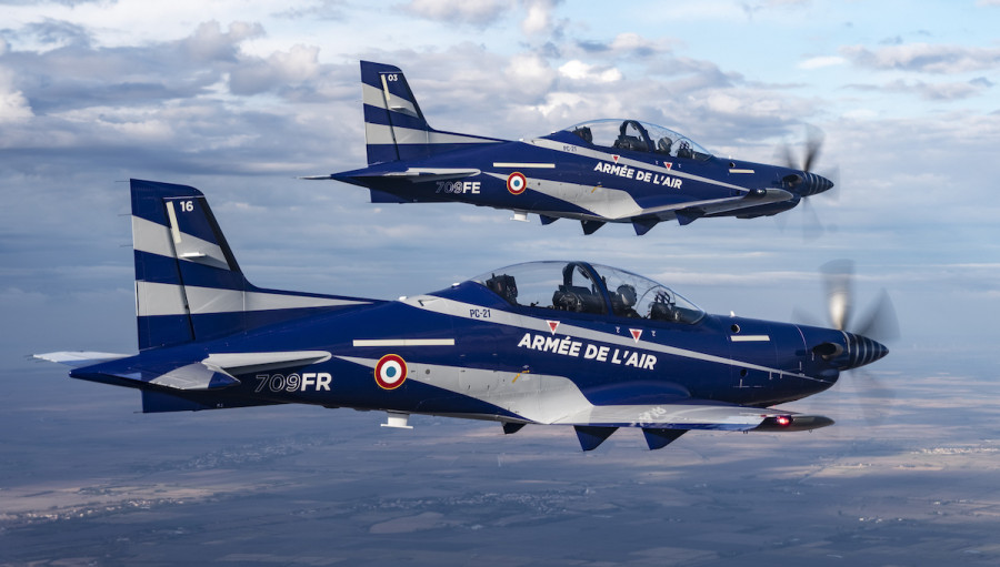 PC-21 de la Fuerza Aérea de Francia. Foto: Armée de l´Air