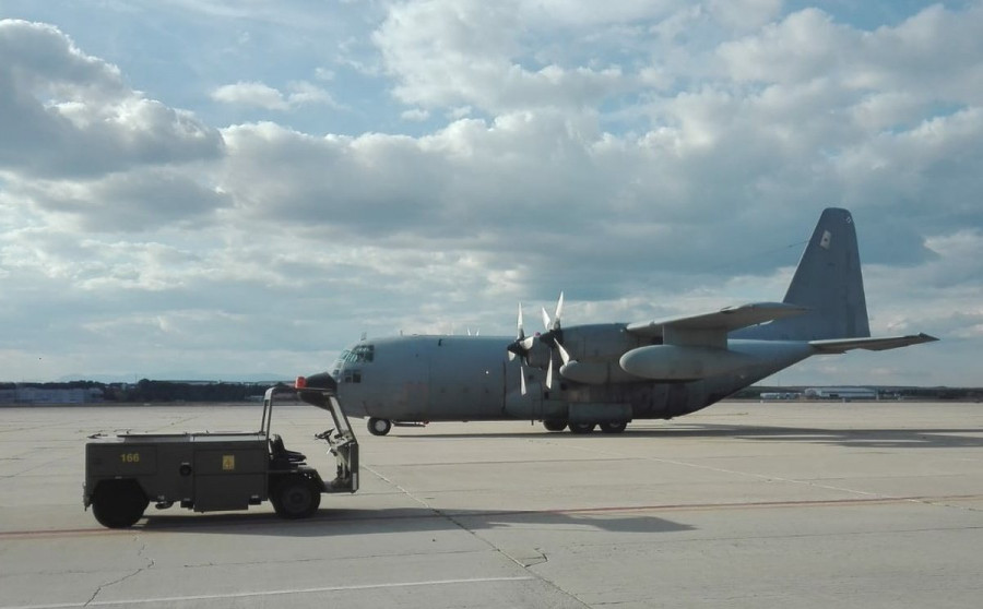 Avión de transporte C-130 del Ejército del Aire español. Foto: EA