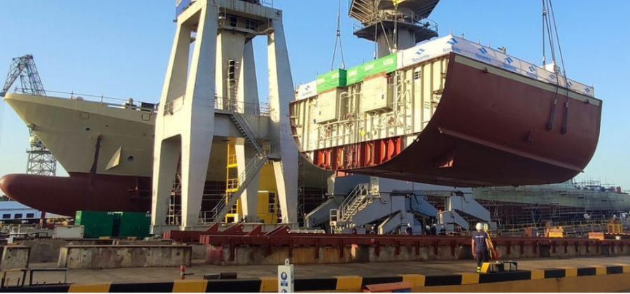 Puesta de quilla de la tercera corbeta saudí. Foto: Navantia