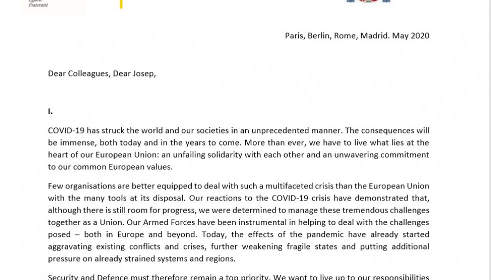 Carta de los ministros de España, Francia, Alemania e Italia
