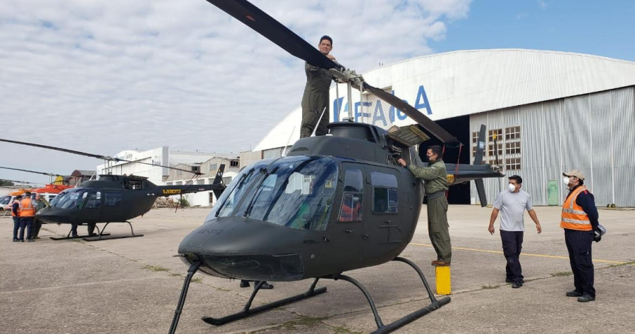 Helicóptero AB 206 del Ejército Argentino modernizado por Fadea. Foto: Fadea