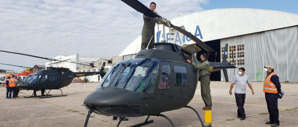 Helicóptero AB 206 del Ejército Argentino modernizado por Fadea. Foto: Fadea