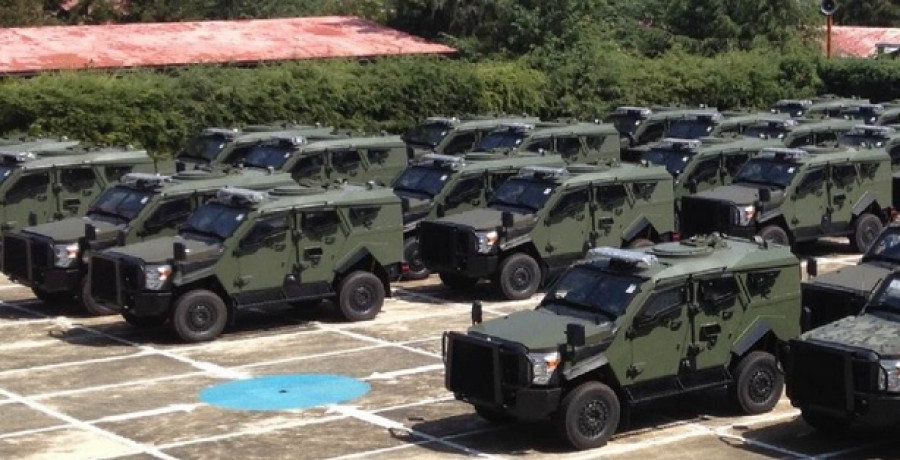 El blindado TPV SandCat 4x4 de Plasan puede adaptarse como vehículo lanzagases. Foto: Epel