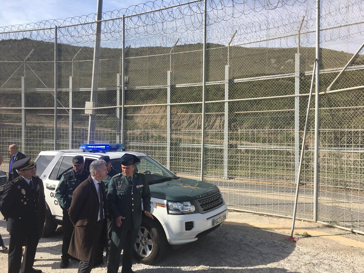 Visita del ministro Grande-Marlaska a la valla fronteriza de Ceuta. Foto: Ministerio del Interior