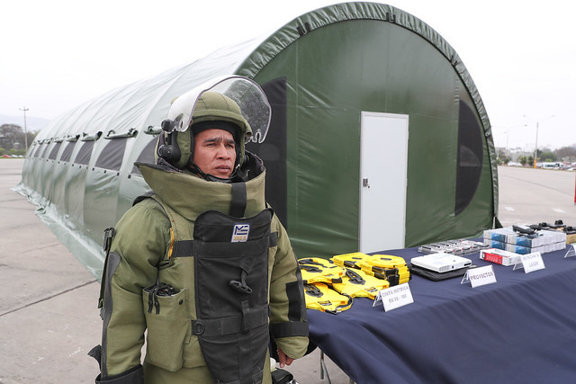 Equipos de desminado donados en 2018 por el gobierno de Alemania. Foto: Ministerio de Defensa del Perú.