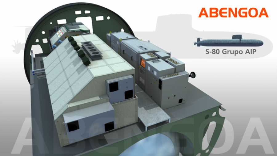 Sistema AIP del submarino S80 Plus. Foto: Abengoa