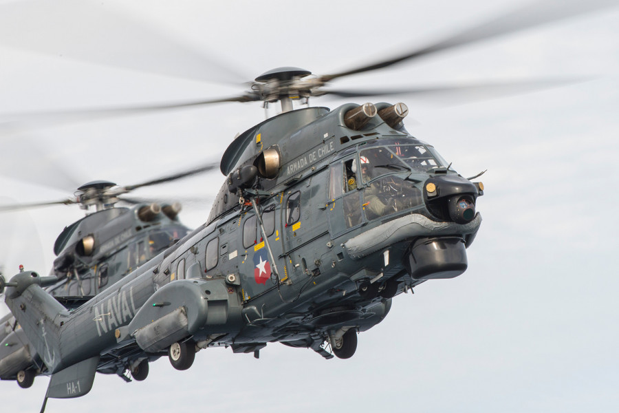 Los helicópteros Cougar de la Armada de Chile poseen una cámara electro-óptica e infrarroja L3Harris Wescam MX-15. Foto: L3Harris Wescam
