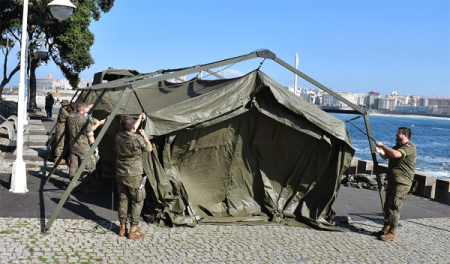 Montaje de tienda. Foto: Ejército de Tierra