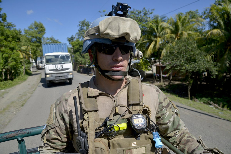 Infante de Marina de Chile en la Misión de Estabilización de las Naciones Unidas en Haití. Foto: Armada de Chile