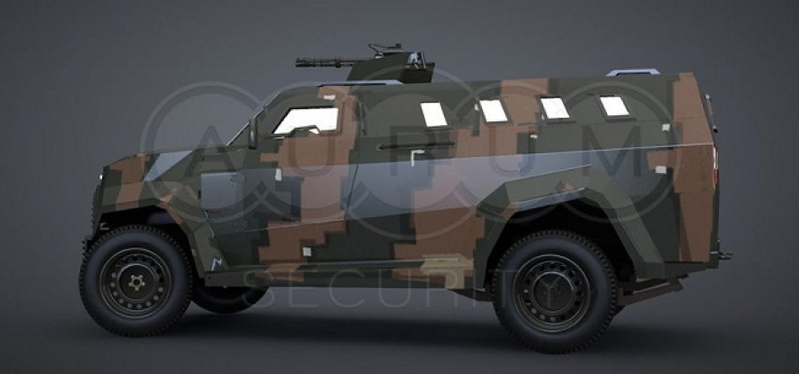 El APC-79 de Aurum Security armado con una ametralladora giratoria de 7.62 mm. Foto: Aurum Security GmbH.
