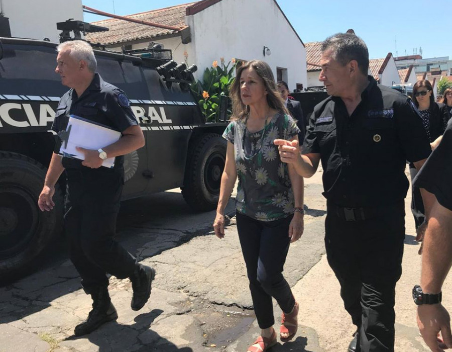 Sabina Frederic, en su visita el Polo de la Seguridad de Estado. Foto: Policía Federal Argentina