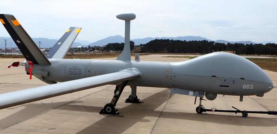 El UAV Hermes Q900 de la FACh se desplegará en la nueva temporada de incendios. Foto: Ministerio de Defensa
