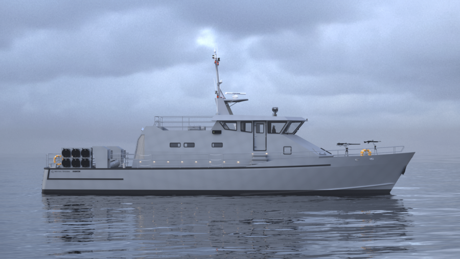 Patrullero tipo Metal Shark 85 Defiant que recibirá la Fuerza Naval de El Salvador. Foto: Metal Shark Boats.