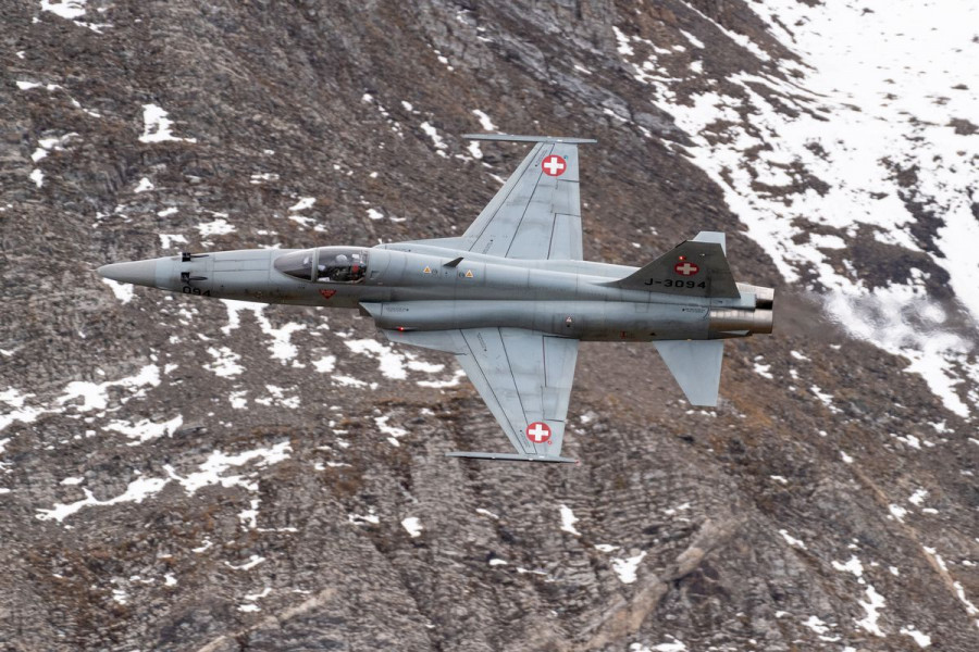 Avión de combate F-5 suizo. Foto: Fuerza Aérea de Suiza