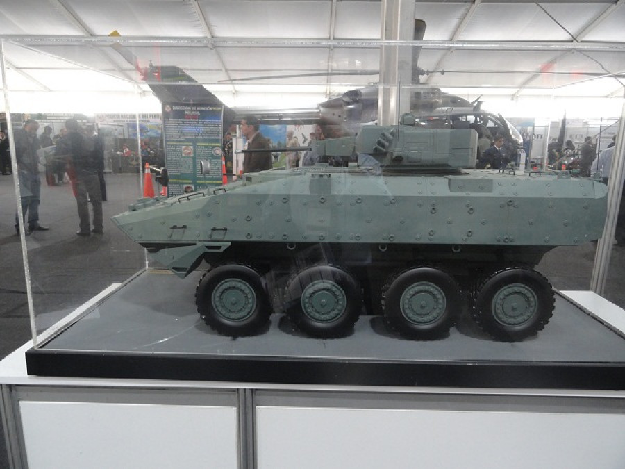 Modelo a escala del Terrex 1 en exhibición en Sitdef 2019. Foto: Peter Watson
