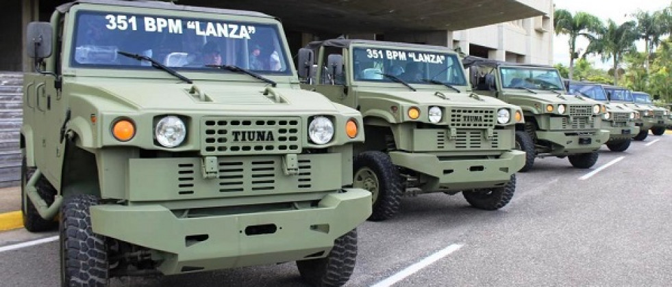 Vehículos tácticos Tiuna del 351 Batallón de Policía Militar General de División José Manuel Lanza´. Foto: Prensa FANB.