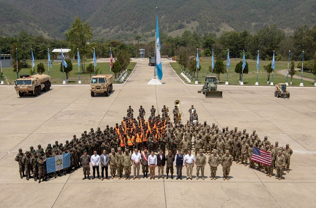 Militares de Guatemala y EEUU en la inauguración de Beyond The Horizon en mayo pasado. Foto: Ejército de Estados Unidos