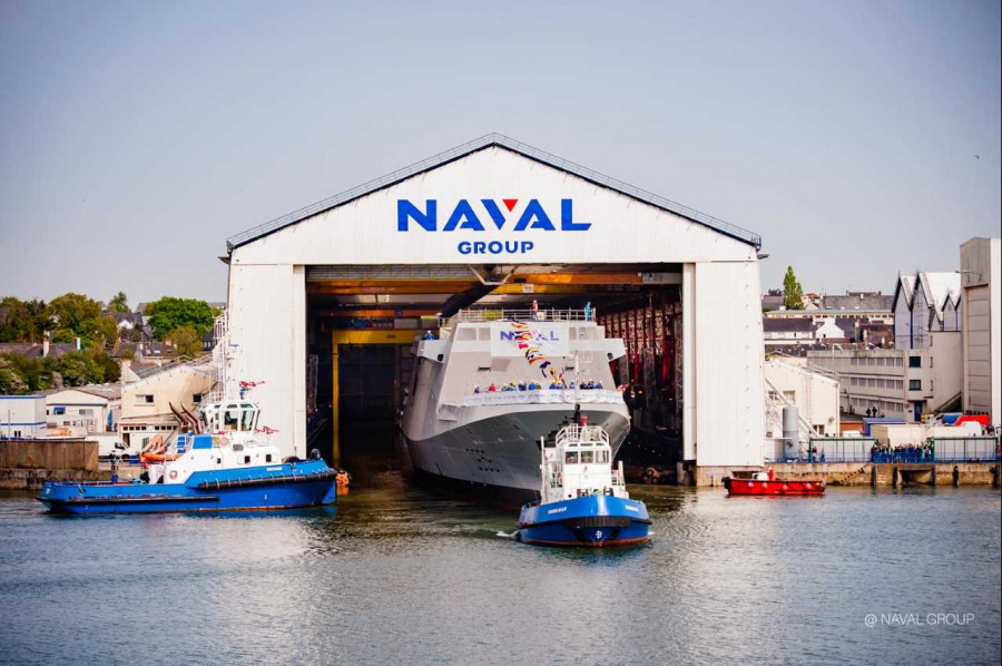 Botadura de un buque fabricado por Naval Group. Foto: Naval Group