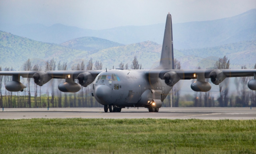 El KC-130R Hercules numeral 990 accidentado. Foto: Ricardo Zapata
