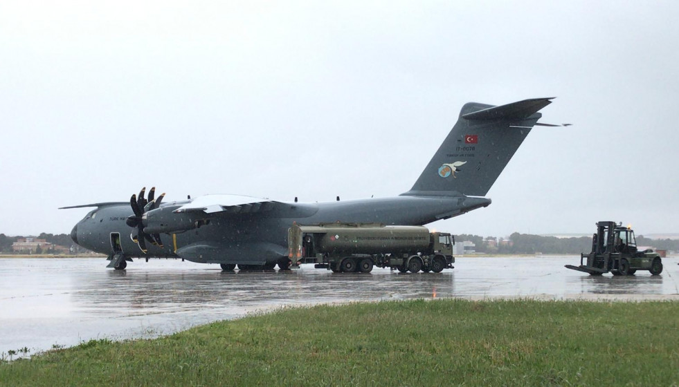 A400M turco en la base aérea de Torrejón. Foto: Ministerio de Defensa