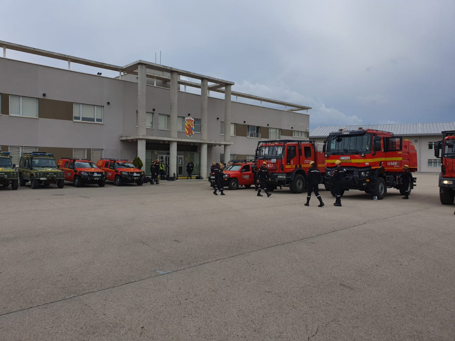 Efectivos de la UME en la base de Torrejón. Foto: Ministerio de Defensa