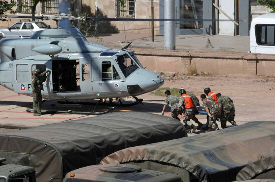 Un helicóptero Bell 412EP de la FACh en el ejercicio realizado en Mendoza en 2012. Foto: FACh