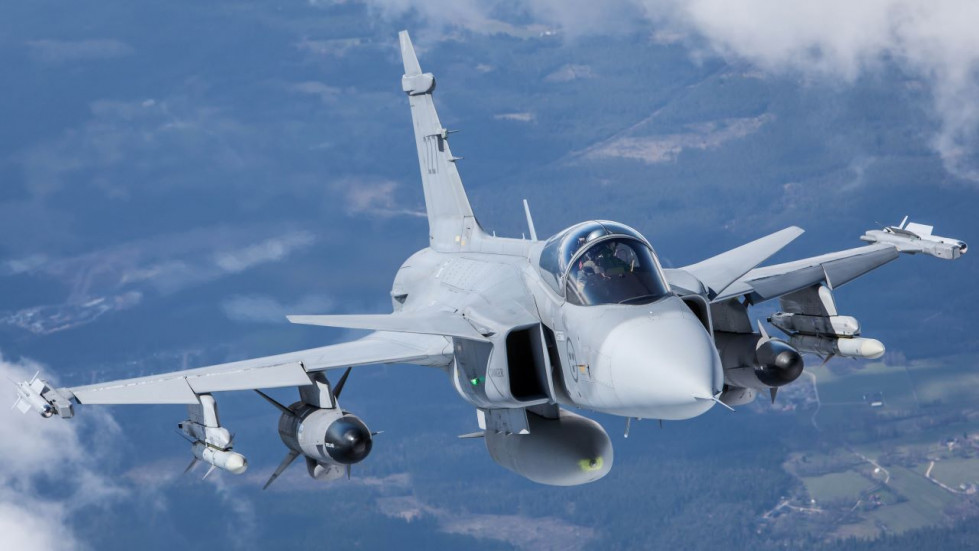 El upgrade MS20 se aplicó a los Gripen JAS 39 CD de la Fuerza Aérea de Suecia. Foto: Saab