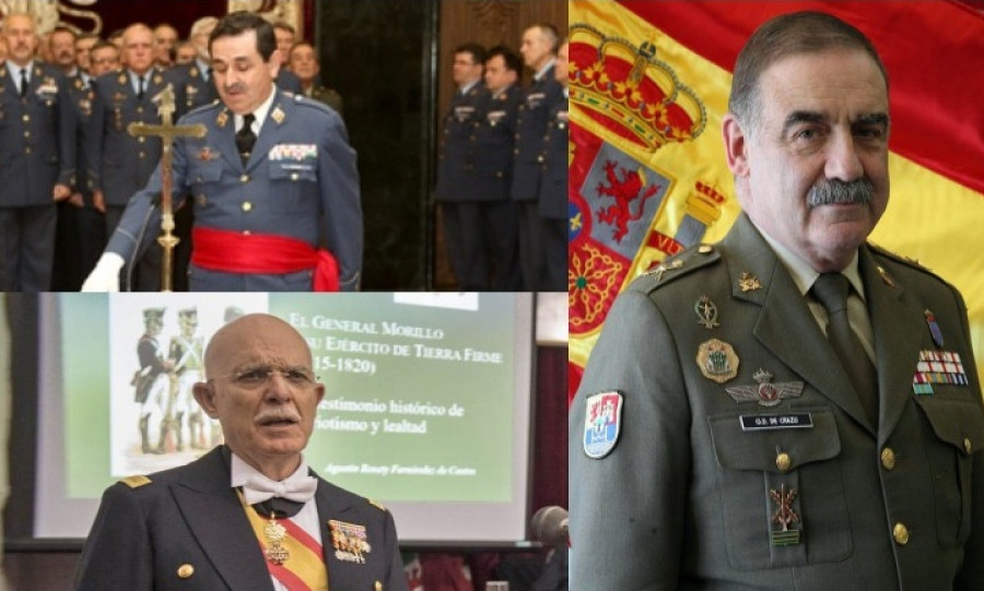 Generales Mestre, Rosety y Otazu. Fotos: Ministerio de Defensa y Europa Press