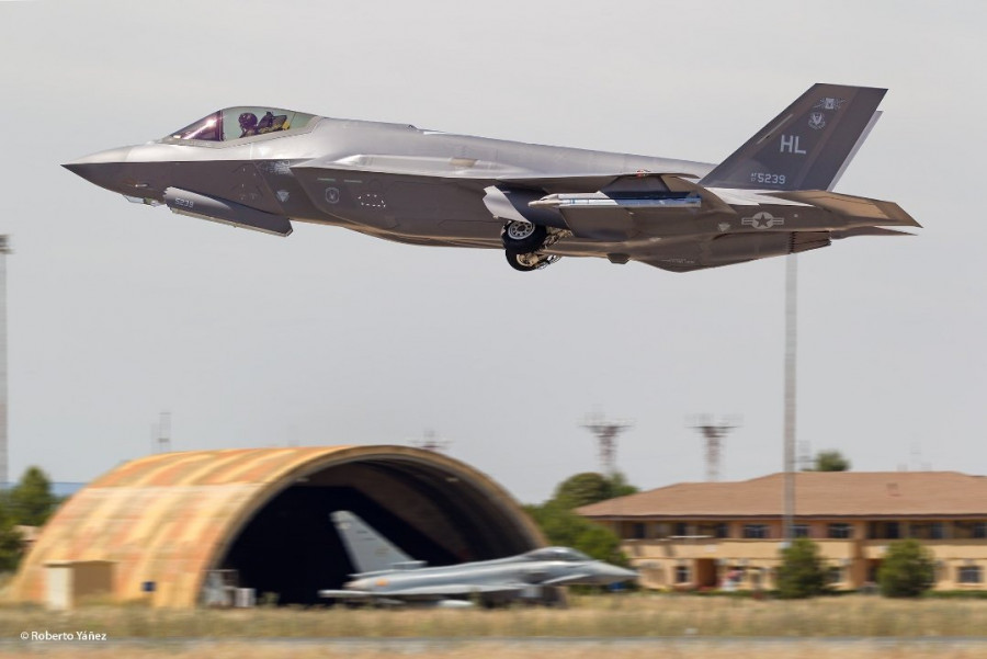 Caza de combate F-35 en Albacete. Foto: Roberto Yáñez Ejército del Aire