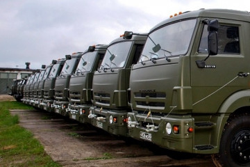 Camiones militares Kamaz del Ejército ruso. Foto: Ministerio de Defensa de Rusia.