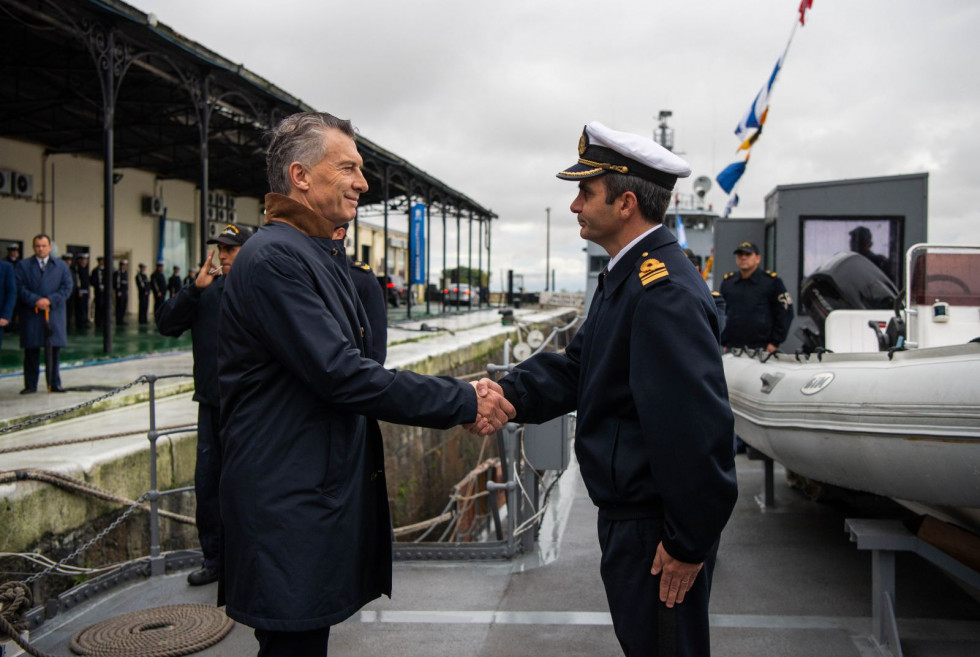 El presidente Mauricio Macri, presente en el Apostadero Naval de Buenos Aires. Foto: Ministerio de Defensa
