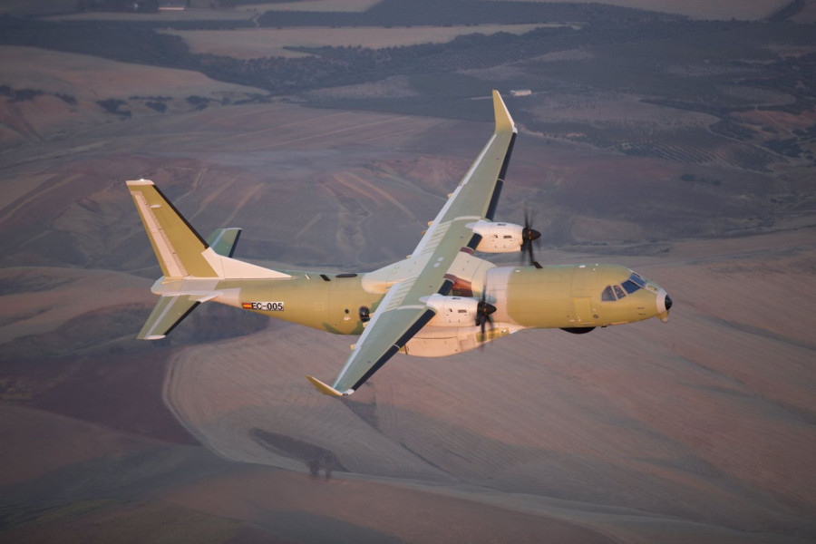 Avión C295 para el programa FWSAR de Canadá durante su primer vuelo. Foto: Airbus