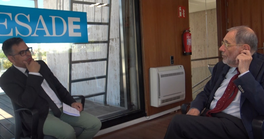 Javier Solana durante la entrevista con Infodefensa.com. Foto: Infodefensa TV
